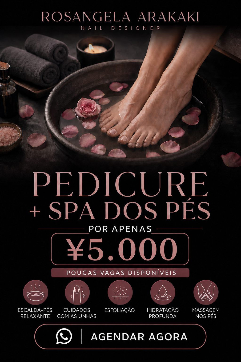 Promoção Pedicure e Spa dos Pés por ¥5.000
